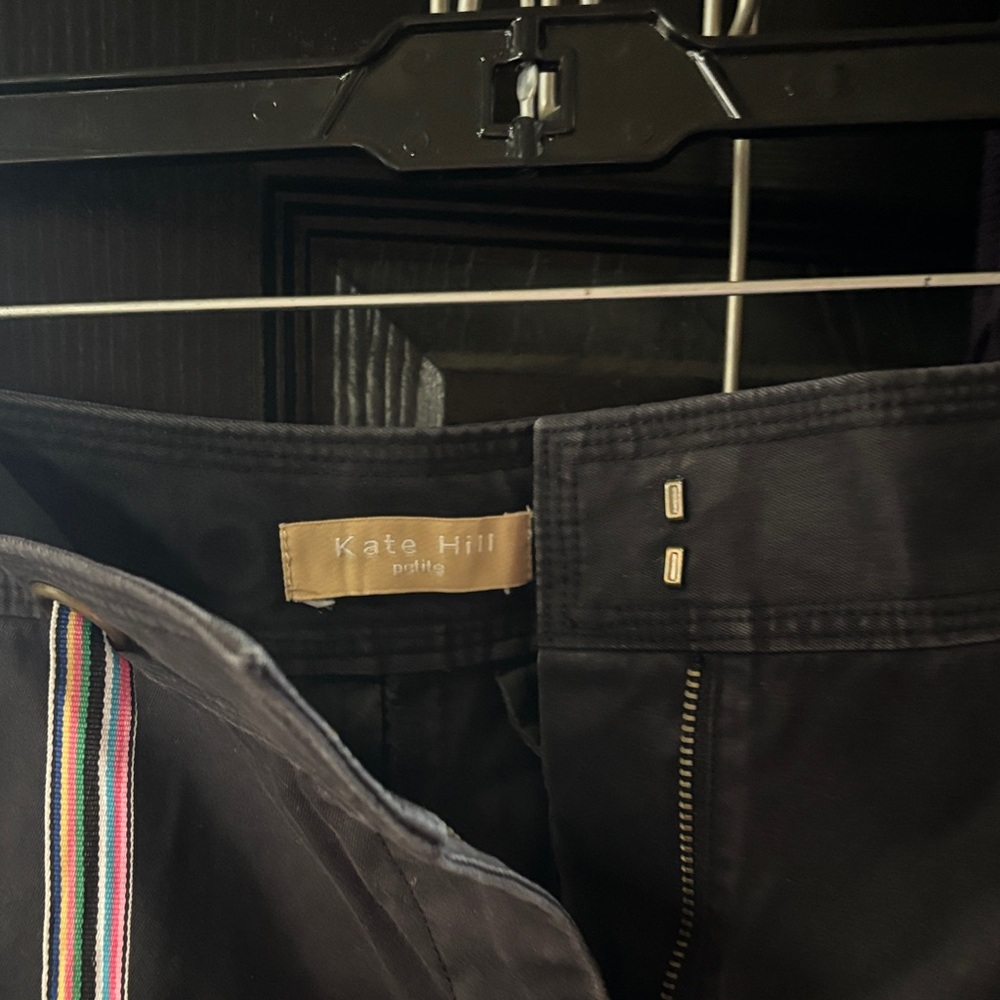 Kate Hill Charcoal Shorts with Striped Accent